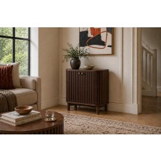 Soho Brown Oak Slatted Cupboard