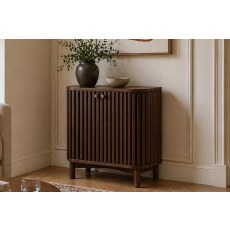 Soho Brown Oak Slatted Cupboard