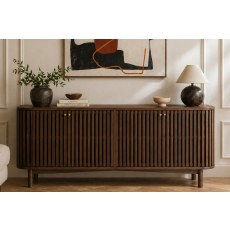 Soho Brown Oak Slatted Large Sideboard