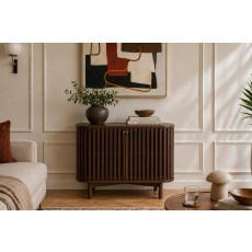 Soho Brown Oak Slatted Small Sideboard