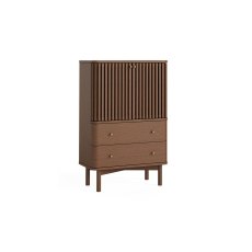 Soho Brown Oak Slatted Shoe Cabinet