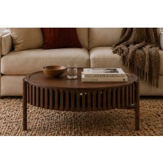 Soho Brown Oak Slatted Story Coffee Table