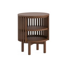 Soho Brown Oak Slatted Open Side Table