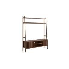 Soho Brown Oak Slatted 137cm Ladder TV Unit