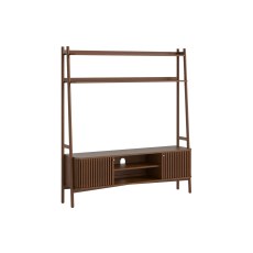Soho Brown Oak Slatted 165cm Ladder TV Unit