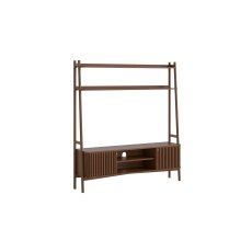 Soho Brown Oak Slatted 165cm Ladder TV Unit