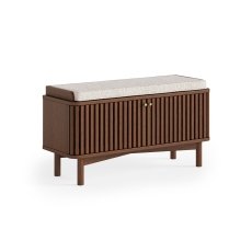 Soho Brown Oak Slatted Hallway Bench