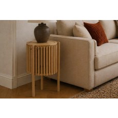 Soho Natural Oak Slatted Story Side Table