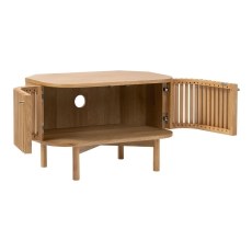 Soho Natural Oak Slatted Corner TV Unit
