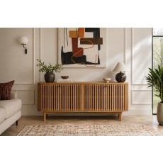 Soho Natural Oak Slatted Large Sideboard