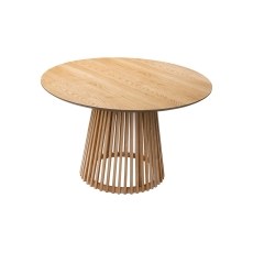 Soho Natural Oak Slatted Round Dining Table