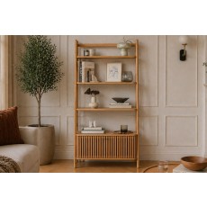 Soho Natural Oak Slatted Display Bookcase