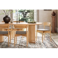 Soho Natural Oak Slatted Oval Dining Table