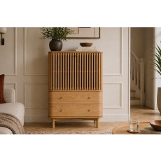 Soho Natural Oak Slatted Shoe Cabinet