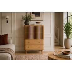 Soho Natural Oak Slatted Shoe Cabinet