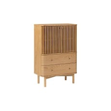 Soho Natural Oak Slatted Shoe Cabinet