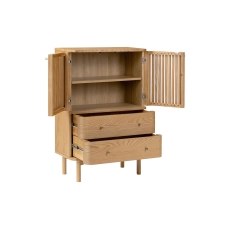 Soho Natural Oak Slatted Shoe Cabinet