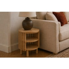 Soho Natural Oak Slatted Open Side Table