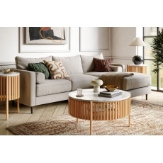 Soho Natural Oak Slatted Story Coffee Table with Marble Top Soho Natural Oak Slatted Story Coffee Table with Marble Top