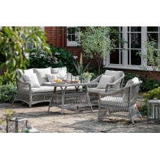 Gallery Direct Menton Outdoor Country Sofa Dining Tea Set Stone