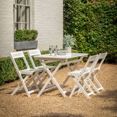 Gallery Direct Lindos Acacia White Folding Dining Set