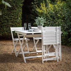 Gallery Direct Lindos Acacia White Folding Dining Set