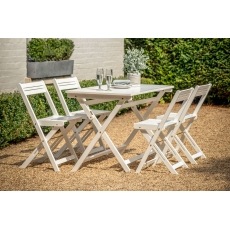 Gallery Direct Lindos Acacia White Folding Dining Set