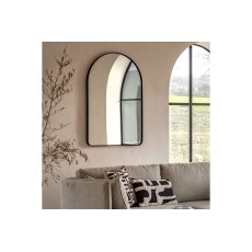 Gallery Direct Holworth Arch Mirror Black 600x35x900mm