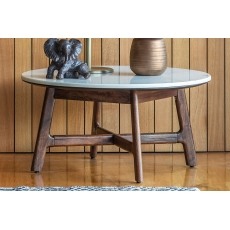 Gallery Direct Barcelona Dark Wood Coffee Table with Marble Top