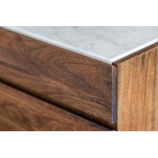 Gallery Direct Barcelona Dark Wood Sideboard with Marble Top
