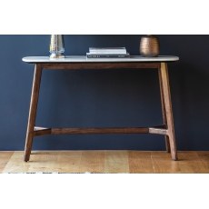 Gallery Direct Barcelona Dark Wood Console Table with Marble Top