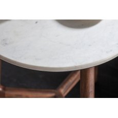 Gallery Direct Barcelona Dark Wood Side Table with Marble Top