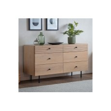 Gallery Direct Okayama Oak 6 Drawer Chest of Drawers