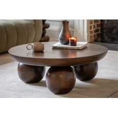 Gallery Direct Sculpt Mango Wood Round Coffee Table