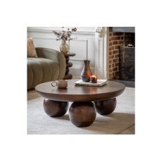 Gallery Direct Sculpt Mango Wood Round Coffee Table
