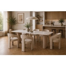Reed Mango Wood & Marble Dining Table
