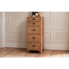 Jude Reclaimed Wood 5 Drawer Tall Chest Of Drawers
