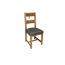 Largo Rustic Solid Oak Horizontal Twin Slat Chair