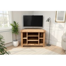 Largo Rustic Solid Oak Corner TV Unit