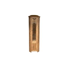 Largo Rustic Solid Oak Corner Display Cabinet with LED Light