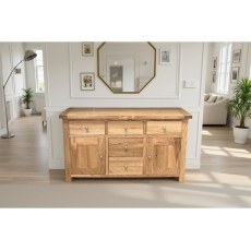 Largo Rustic Solid Oak Large Sideboard