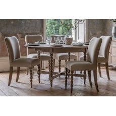 Gallery Direct Artisan Limewash Oak Extending Round Dining Table Set & 6 Chairs