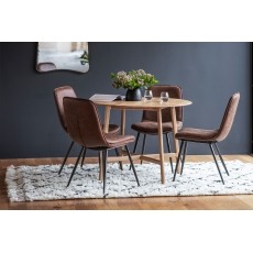 Gallery Direct Madrid Oak Round Dining Table Set & x4 Newton Chairs Gallery Direct Madrid Oak Round Dining Table Set & x4 Newton Chairs