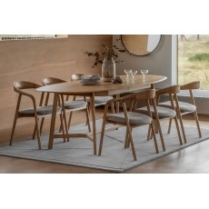 Gallery Direct Madrid Oak Extending Dining Table Set & x6 Dining Chairs