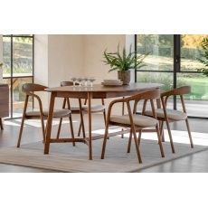 Gallery Direct Madrid Walnut Extending Dining Table Set & x6 Dining Chairs