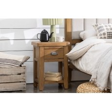Tewkesbury Smoked Oak Bedside Table