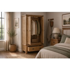 Tewkesbury Smoked Oak Double Wardrobe