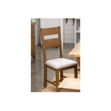 Tewkesbury Smoked Oak Upholstered Slat Back Dining Chair (Pair)