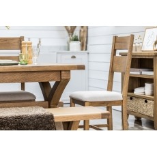 Tewkesbury Smoked Oak Upholstered Slat Back Dining Chair (Pair)