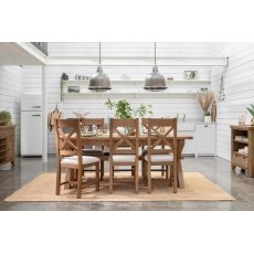 Tewkesbury Smoked Oak Cross-Leg 200-250cm Extending Dining Table